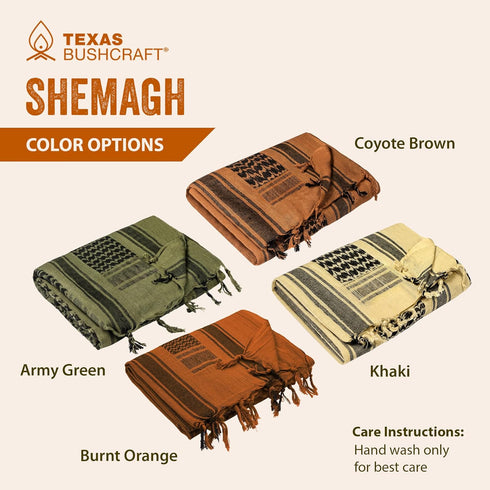 Tactical Shemagh - Authentic 100% Cotton Keffiyeh for Camping, Hiking, and Backpacking Gear