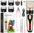 Dog Grooming Kit and Dog Paw Trimmer - Electric Quiet Cat Hair Clippers Set for Thick Coats