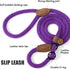 Mile High Life Slip Leads for Dogs, Heavy Duty Dog Training Leash, 4 Feet No Pull Slip Leashes with Leather Tip
