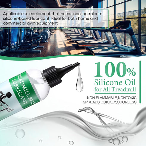 8oz 100% 2 Treadmill Lubricant for Belt, Silicone Oil High Temperature Resistant and Stable Walking Pad Lube with Steel