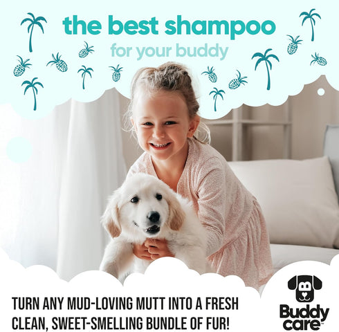 Buddycare B5 (33.8oz) Tropical Dog Shampoo by | Deep Cleansing Shampoo for Dogs | Tropical Scented | with Aloe Vera
