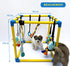 8 Dewonch Puppy Play Gym with Hanging Toys, Small Dogs Indoor Jungle Gym, PVC Frame with Bungee Straps Enrichment