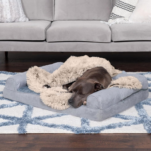 Furhaven Waterproof Throw Blanket for Dogs & Indoor Cats, Washable Shaggy Plush Calming Long Faux Fur & Velvet Dog
