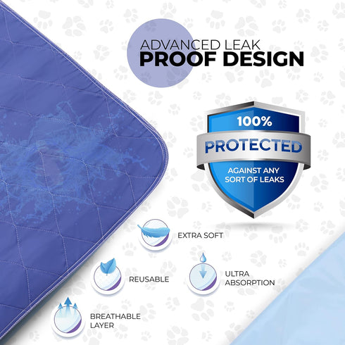 1 500 29X35-4 Pack Becks USA Made Reusable Pet Pee Pads for Dog & Cat Pee Problems, Advanced Leak Free Design, Color