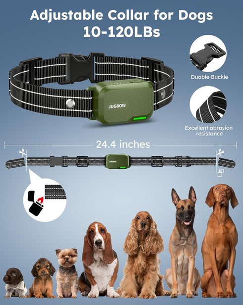 Jugbow Dog Shock Collar for 2 Dogs, 3300FT Training Collar with Remote, IPX7 Waterproof, Rechargeable e-Collar