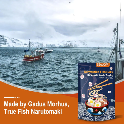 5.3oz Freeze Dried Narutomaki Fish Cake - Japanese Ramen Toppings for Instant Noodles, Udon, Soup, Camping Food