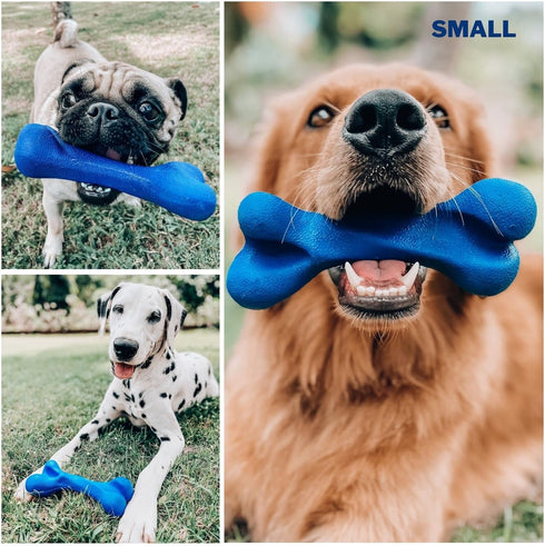 Tuff Pupper SuperChewy Tough Dog Bone Toy, Lifetime Replacement, Strong Natural Rubber, Great Fetch Toy for Dogs
