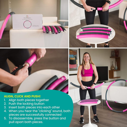 Weighted Hula Hoop for Adults - Adjustable Soft Fitness Hoola Hoop for Core and Leg Exercise, Fun Indoor and Outdoor