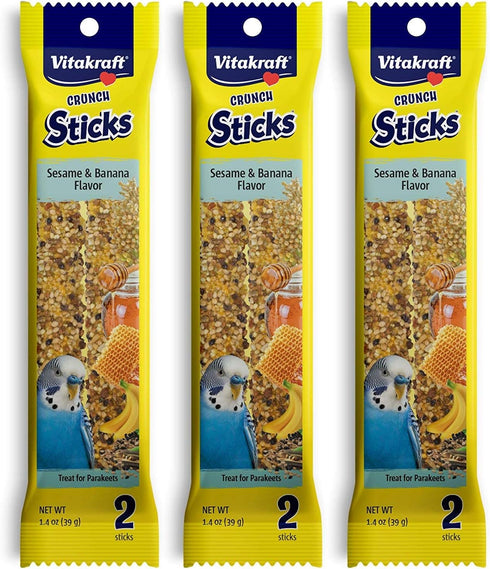 Vitakraft Banana Sticks Parakeet Treat, 2 Pack, Set of 3