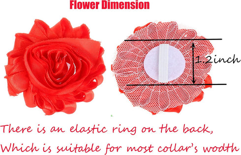 BoomBone Christmas Dog Collar Flowers Accessory, Flower Charms Sliders for Holiday Collars