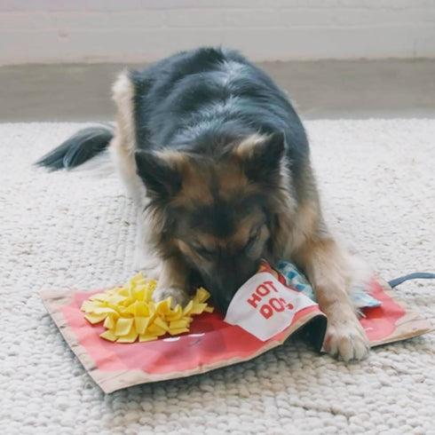 2 Outward Hound by Nina Ottosson Activity Matz Fast Food Fun Plush Dog Puzzle Mat Dog Enrichment Dog Toy, Level