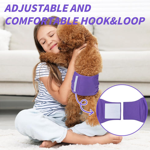 Pack 3 MICOOYO Male Dog Belly Bands Washable, Reusable Dog Diapers Male, Doggy Diapers for Puppy Training