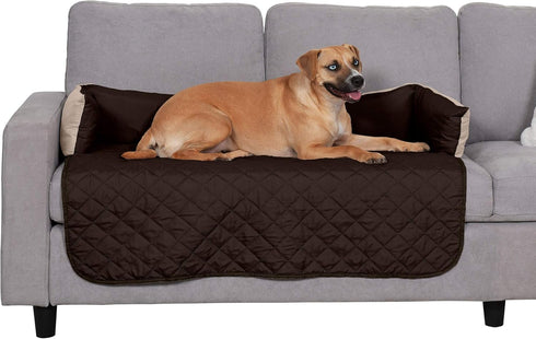 Furhaven Water-Resistant & Reversible 42" Wide Seat Cover Protector for Dogs & Cats, Espresso/Clay, Large