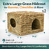 Chinchilla (2 Pack) HERCOCCI Extra Large Grass House for Rabbit, Foldable & Comfortable - Small Animal Hut Play