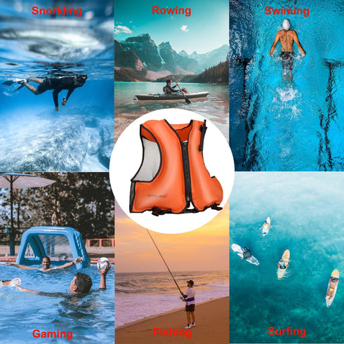 Snorkel Vest for Adults, Inflatable Snorkeling Vest, Swim Jackets, Inflatable Safety Float Jackets for Women/Men,