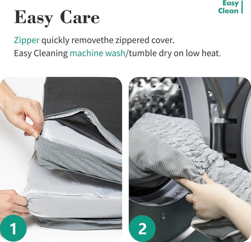 Orthopedic Dog Bed for Large Dogs - Waterproof Egg Crate Foam Pet Bed Mat with Removable Washable Cover, Non-Slip