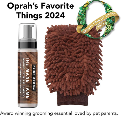 Pride and Groom THE MITT KIT: A Waterless Bath for Dogs - Foaming Dry Shampoo and a Pet Sensitive Glove for a Rinse