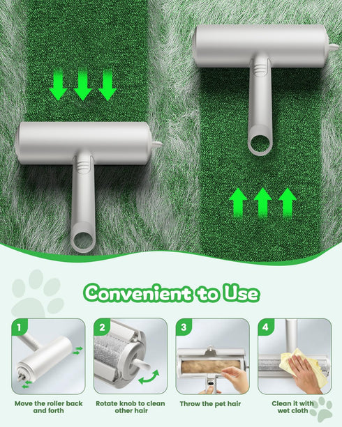 DAINTIER Pet Hair Remover, Reusable Lint Roller for Cat and Dog, Portable Multi-Surface Removal Tool