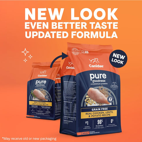 Canidae Pure Limited Ingredient Premium Adult Dry Dog Food - Real Chicken, Lentil & Potato Recipe, 4 lbs