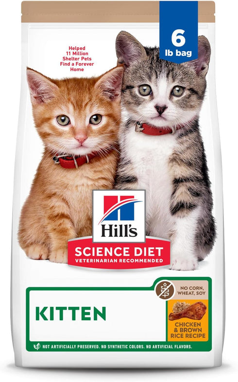 Hill's Science Diet Kitten Premium Nutrition Dry Cat Food, Chicken & Brown Rice, 6 lb Bag