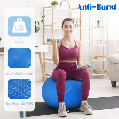 Fitvids Anti-Burst Exercise Ball for Fitness & Yoga