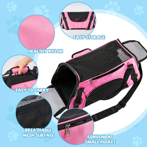 Sweetude 4 Pcs Soft Cat Carrier for Cats Under 13lbs, Foldable Comfortable Portable Carrying Bag for Cat and Small Dog