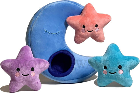 MODERN WAVE Interactive Squeaky Plush Hide and Seek Squirrel Puzzle Toy for Dogs, Small Size