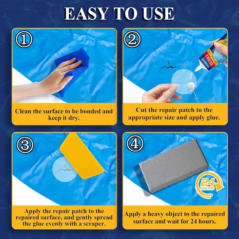 Swimming (80 ML) Heavy Duty Vinyl Repair Kit for Air Mattress, Waterproof Air Mattress Patch Kit Inflatable Repair Kit