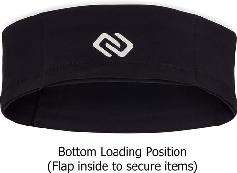 Sporteer VersaSlim Running Belt, Black, Large, Travel Money and Passport Waist Pack for Smartphones