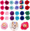 24pcs/12pairs Dog Hair Flowers with Rubber Band for Puppy Small Medium Animals, Mixed Color Grooming Accessories