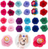 24pcs/12pairs Dog Hair Flowers with Rubber Band for Puppy Small Medium Animals, Mixed Color Grooming Accessories