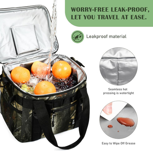 Tirrinia Large Insulated Cooler Bag, Outdoor Leakproof Cooler Box with Adjustable Shoulder Strap for Camping, Picnic