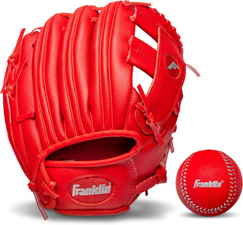 Franklin Sports Kids Baseball Gloves - RTP Youth Teeball Glove + Ball Set