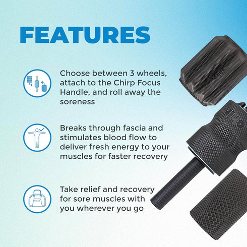 3-in-1 500 lbs, 4 4 24 inches Chirp Muscle Roller - Customizable Recovery Massager for Targeted Deep Tissue Massage