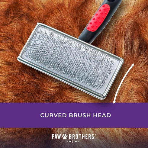 Ryan's Pet Supplies Paw Brothers Soft Flat Slicker Brush for Dogs, Gentle Grooming Brush for Small & Medium Dogs