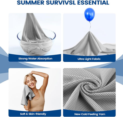 Clothirily (40"x12"), 6 Pack Cooling Towels Breathable Cooling Towels for Neck and Face, Men & Women Workout Towel
