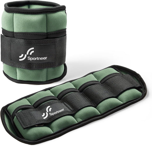 Sportneer Adjustable Ankle Weights 1 Pair, 2 4 6 8 10 Lbs Leg Weight Straps for Women Men, Weighted Ankle Weights Set