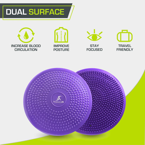 ProsourceFit Core Balance Disc Trainer - 14” Diameter with Pump for Improving Posture, Fitness, Stability