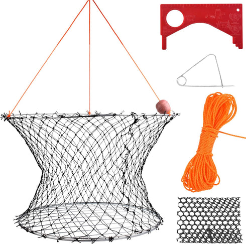 Double Ring Crab Trap - Steel Ring Crab Net, 24" Top, 20"