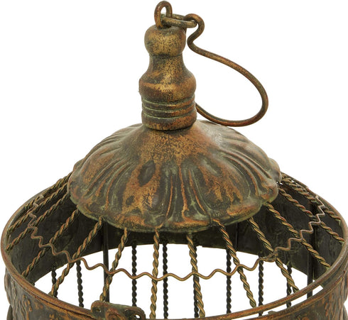 Deco 79 Vintage Metal Birdcage, Fit for Flowers, Planter, Candles, 24", 16"H, Bronze