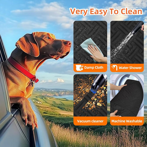 LEHNI Hammock Back Seat Extender for Dogs,Hard Bottom Car Seat Cover for Dogs with Mesh Window,Waterproof Backseat Pet