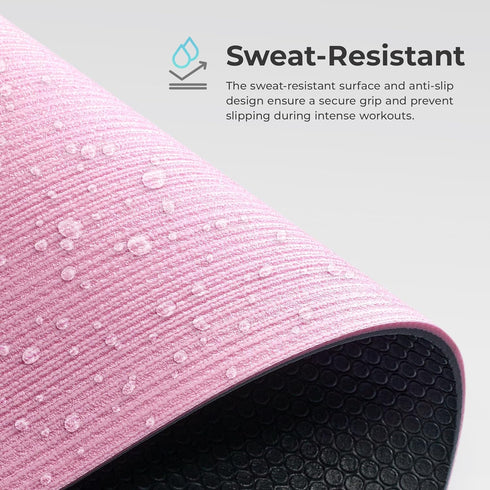 Sunny Health & Fitness Exercise Anti-Slip Yoga Mat, Durable Non-Slip Lightweight Cushioned Support for Yoga