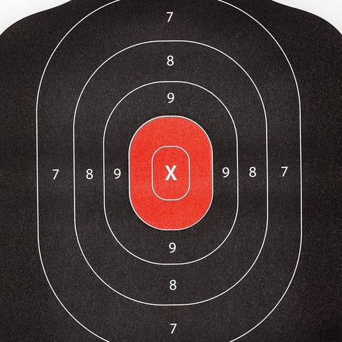 Juvale 50 Pack Paper Shooting Targets for Range, Bulk for Hunting Handguns Pistols Rifles Silhouette with Red Bullseye