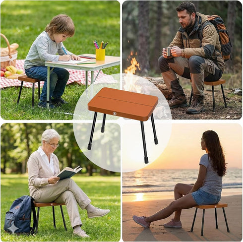 Kyxetuo 300 lbs Portable Camping Stool & Travel Seat - Heavy Duty, Aluminum Legs & PP Seat - Ultralight Collapsible