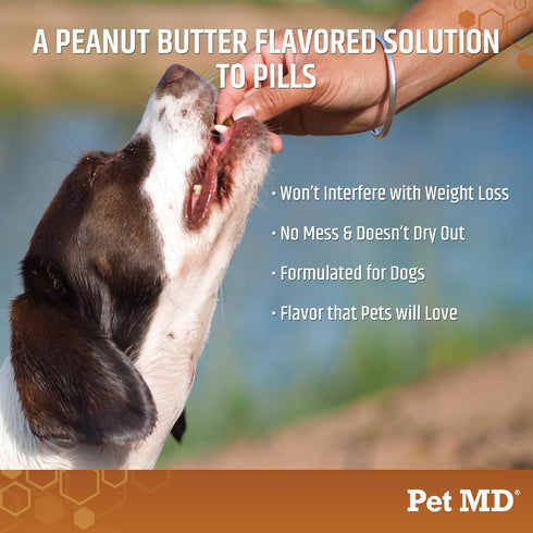 Pet MD Peanut Butter Flavored Pill Paste for Dogs, Wrap A Pill, 59 Servings for Hiding Pills and Medication