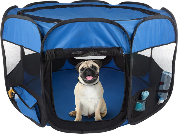Pet Playpen - 42x25 Pop-Up Dog Kennel with Carry Bag - Portable