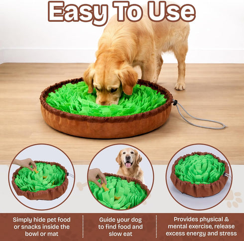 ABNIA Snuffle Mat for Dogs | Travel-Friendly & Durable Dog Sniff Mat | Encourages Foraging, Mental Stimulation, Slow
