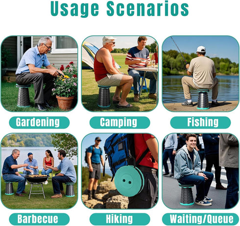 Collapsible Stool Thickened, Portable Foldable Chair, Retractable Stool for Fishing, Portable stools for Adults Hiking