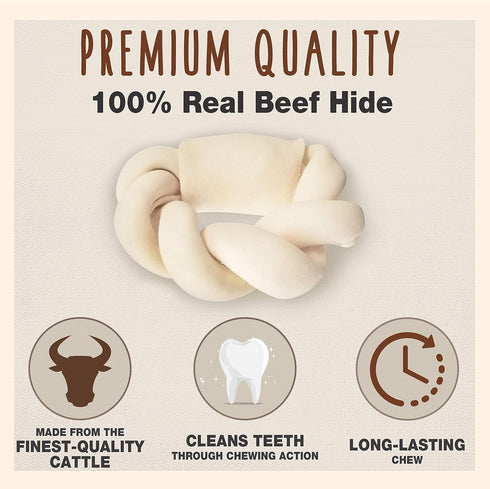 Cadet Premium Grade Beef Hide for Dogs, 5 Inch, Long Lasting Rawhide Donut Bone, Single Ingredient