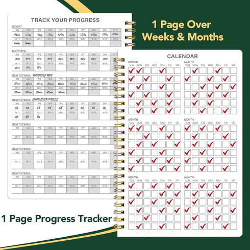 Man8.5" 6" Thboxes Workout & Fitness Journal for Woman x Daily Exercise Log Notebook Personal Health Meal Planner